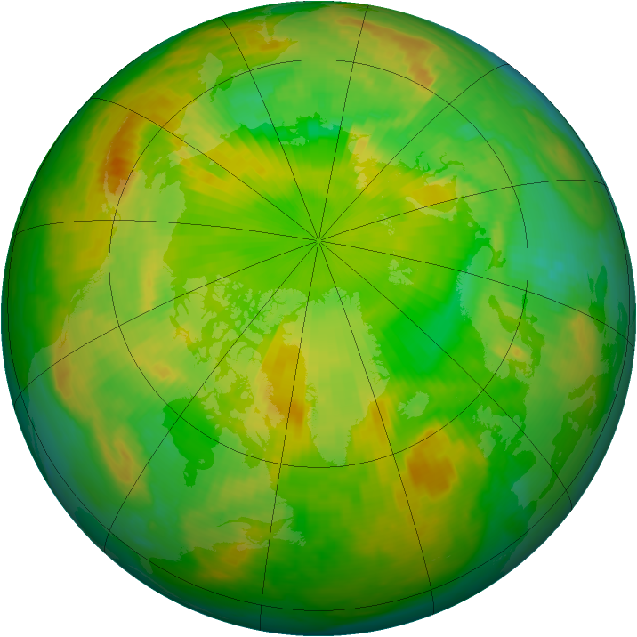 Arctic ozone map for 19 June 1998